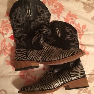 Zebra cowgirl boots